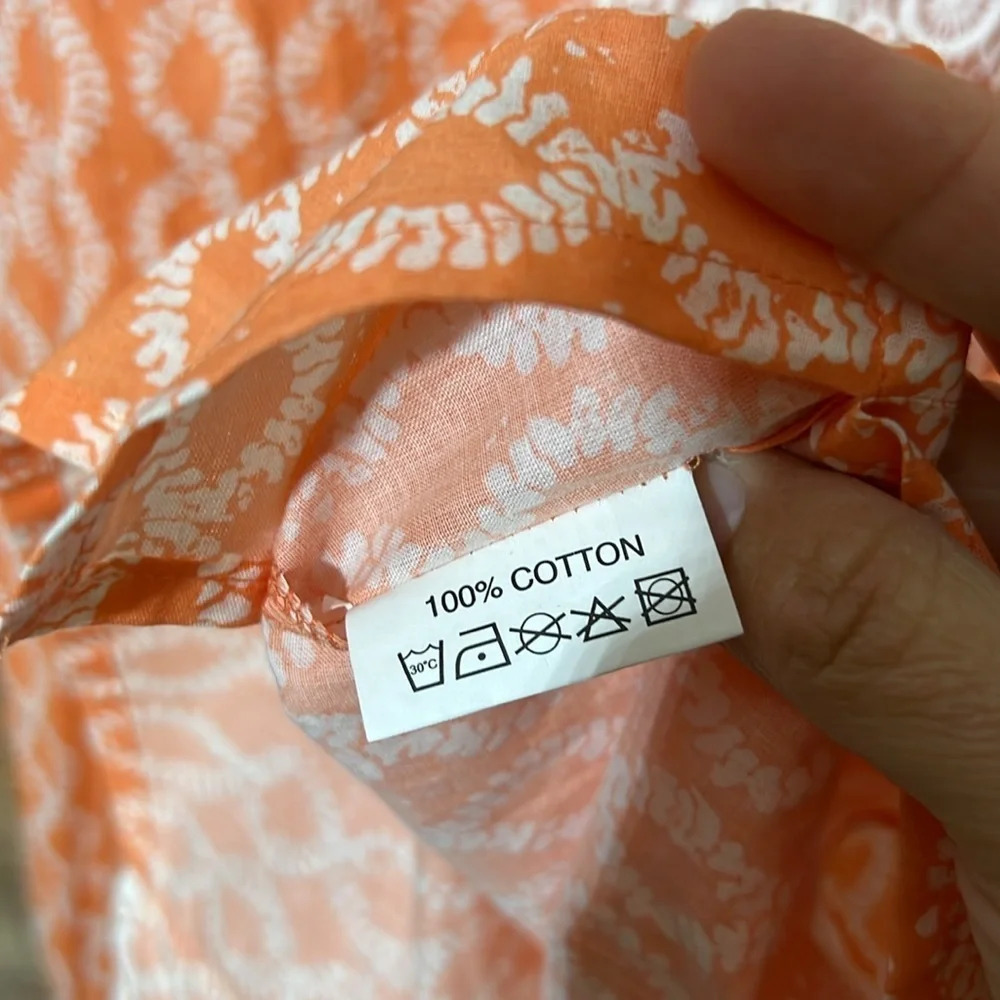 🌻 ROCK FLOWER PAPER sz M Orange Sherbet and white Lace Trim Sleeveless Dress - Picture 5 of 7